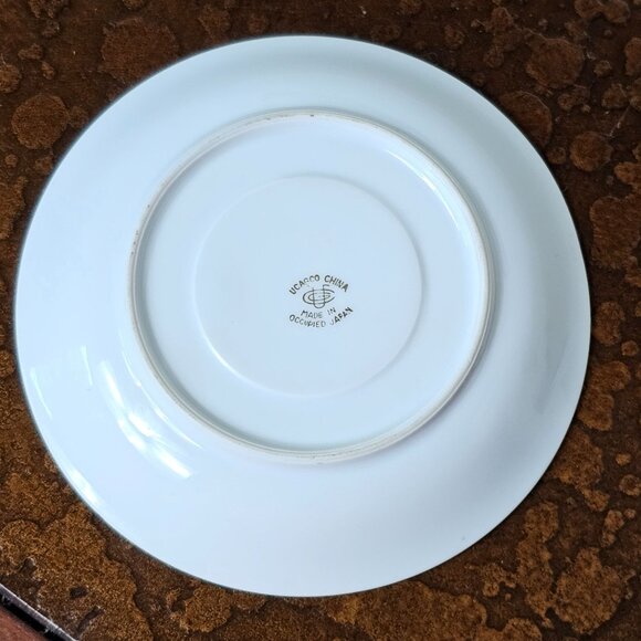 Ucagco China Vintage Tea Cup Saucer Set Pink Foliage Leaf Design Occupied Japan - Picture 9 of 11